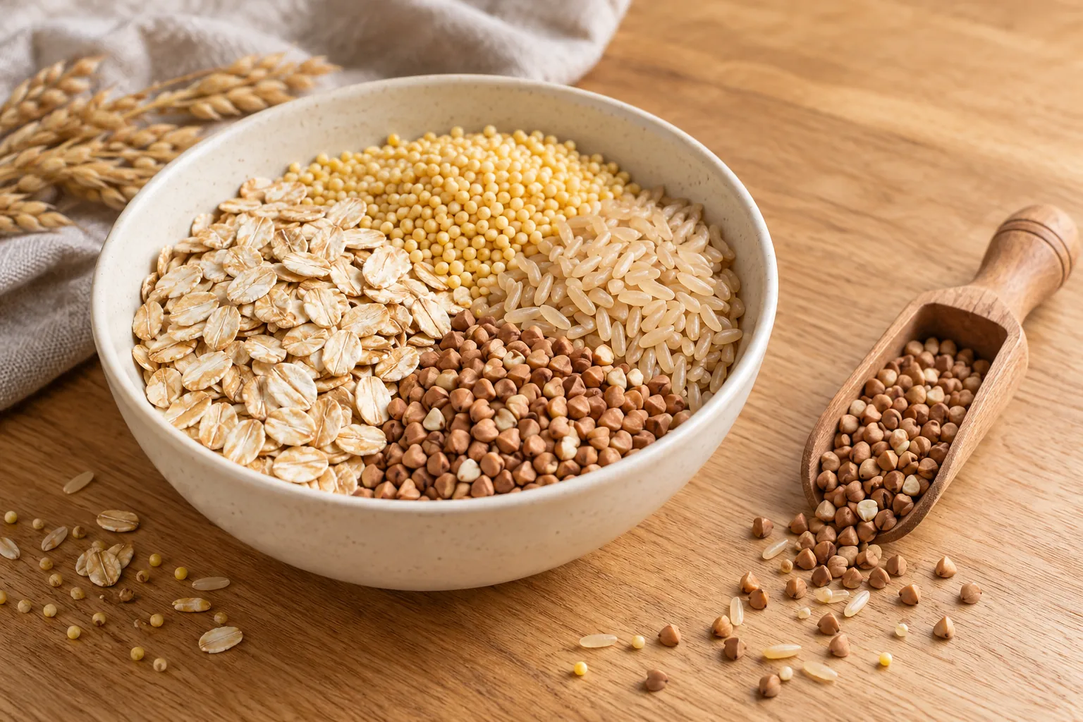 Dry assorted grains for learning how to cook multigrain porridge